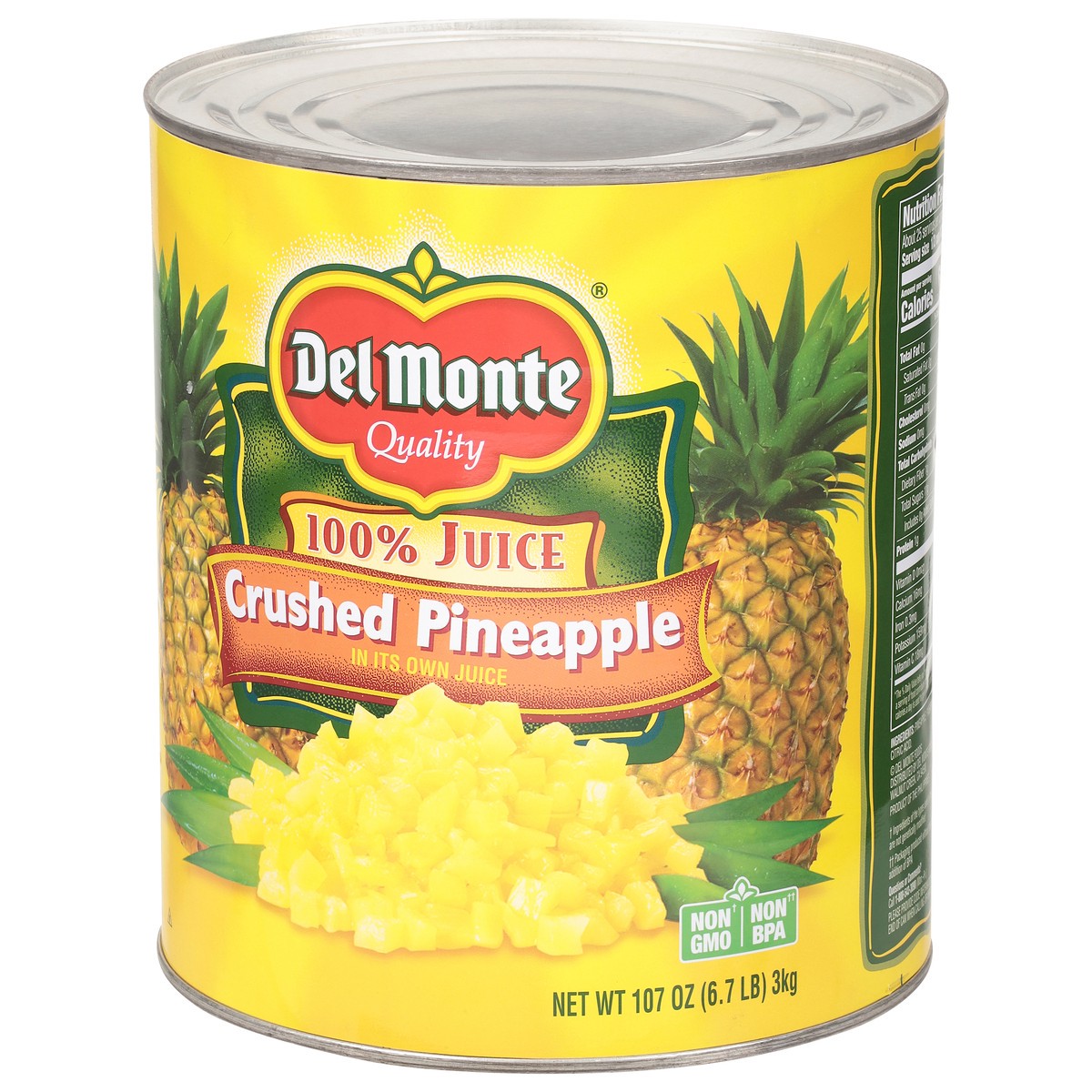 slide 4 of 9, Del Monte Crushed 100% Juice Pineapple 107 oz, 107 oz