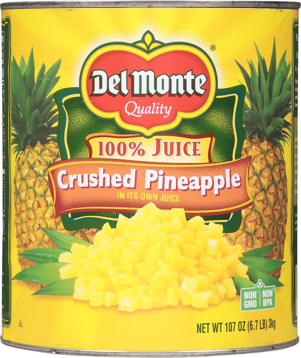 slide 8 of 9, Del Monte Crushed 100% Juice Pineapple 107 oz, 107 oz