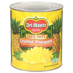Del Monte Crushed 100% Juice Pineapple 107 oz