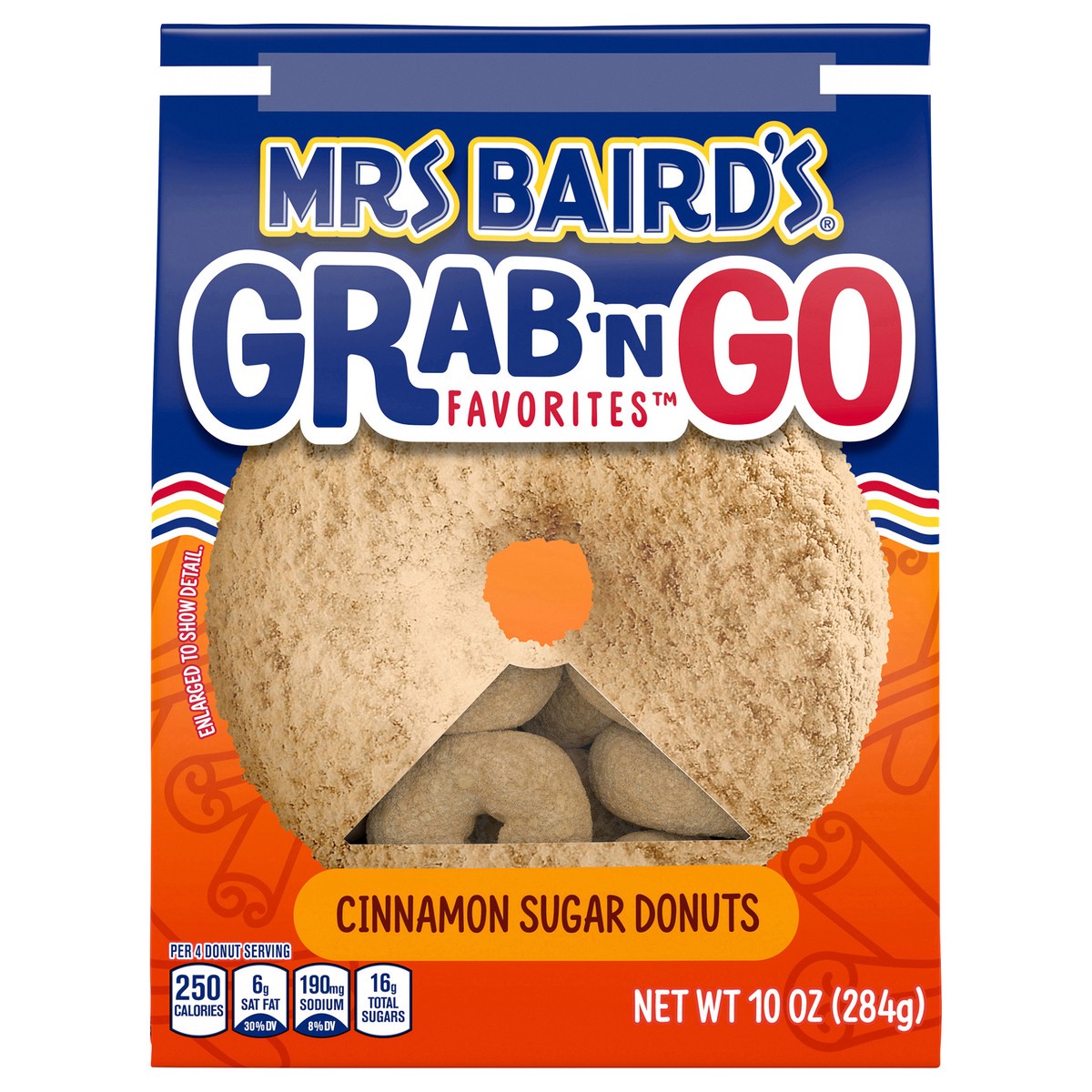 slide 1 of 5, Mrs. Baird's Cinnamon Sugar Grab N' Go Donuts 10 Oz, 10 oz