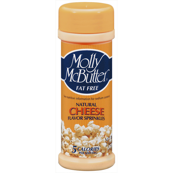 slide 1 of 1, Molly McButter Fat Free Cheese Flavor Sprinkles, 2 oz