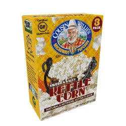 Cousin Willie's Microwave Sweet & Salty Kettle Corn Popcorn 3 Each