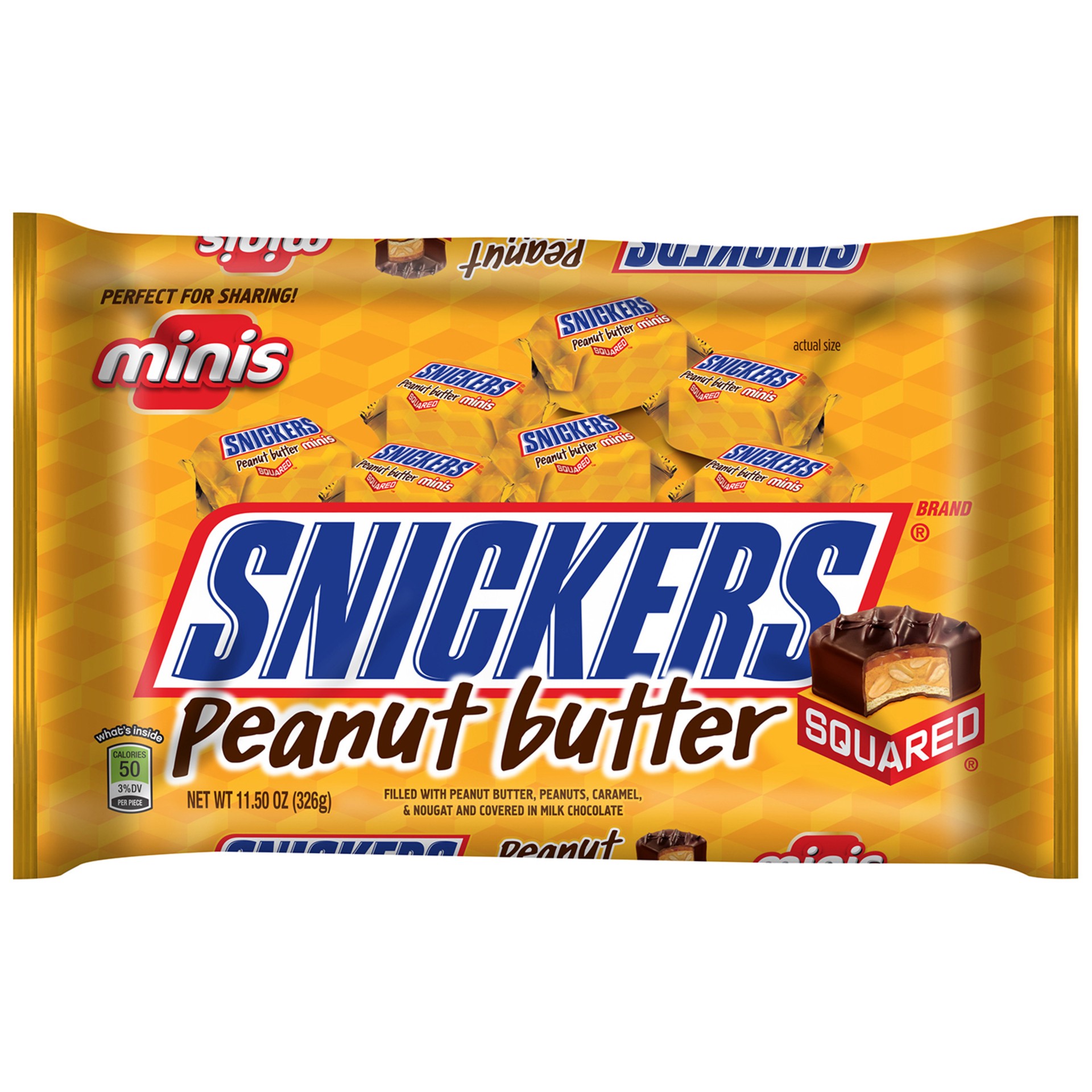 slide 1 of 5, Snickers, Peanut Butter Squared Minis Candy, 11.50 Oz, 11.5 oz