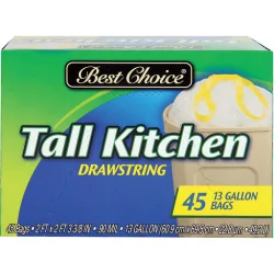 Best Choice Tall Kitchen Bags 13 Gal