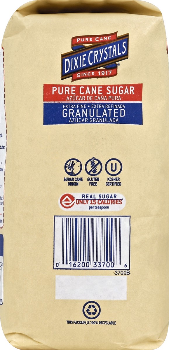 slide 5 of 5, Dixie Crystals Extra Fine Granulated Pure Cane Sugar 4 lb, 4 lb