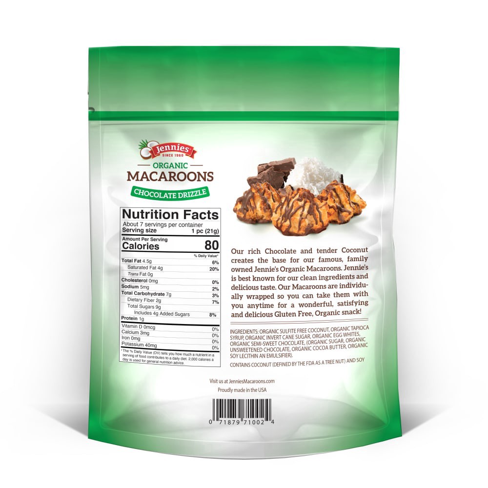 slide 2 of 2, Jennie's Organic Chocolate Drizzle Macaroons - 5.25 oz, 5.25 oz