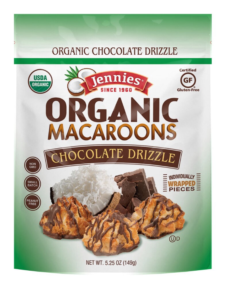 slide 1 of 1, Jennie's Organic Chocolate Drizzle Macaroons 5.25 oz, 5.25 oz