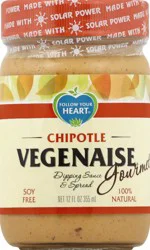 Follow Your Heart Vegenaise, Chipotle, Soy Free, Egg Free, Dairy Free Mayo, Creamy Dressing and Sandwich Spread with the Spicy Kick of Real Chipotle Peppers, 12 FL OZ Jar