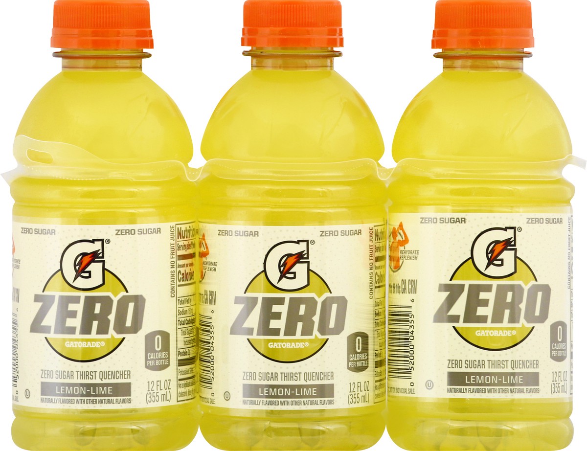 slide 6 of 10, Gatorade Zero Zero Sugar Thirst Quencher Lemon Lime - 6 ct, 6 ct