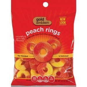 slide 1 of 1, CVS Gold Emblem Peach Rings Candy, 5.5 oz