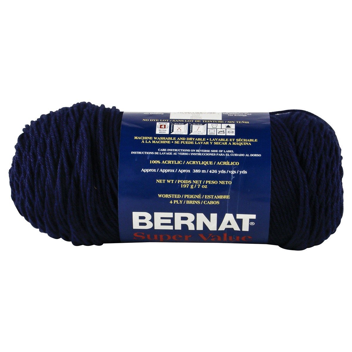 slide 3 of 3, Bernat Super Value Yarn - Navy, 1 ct