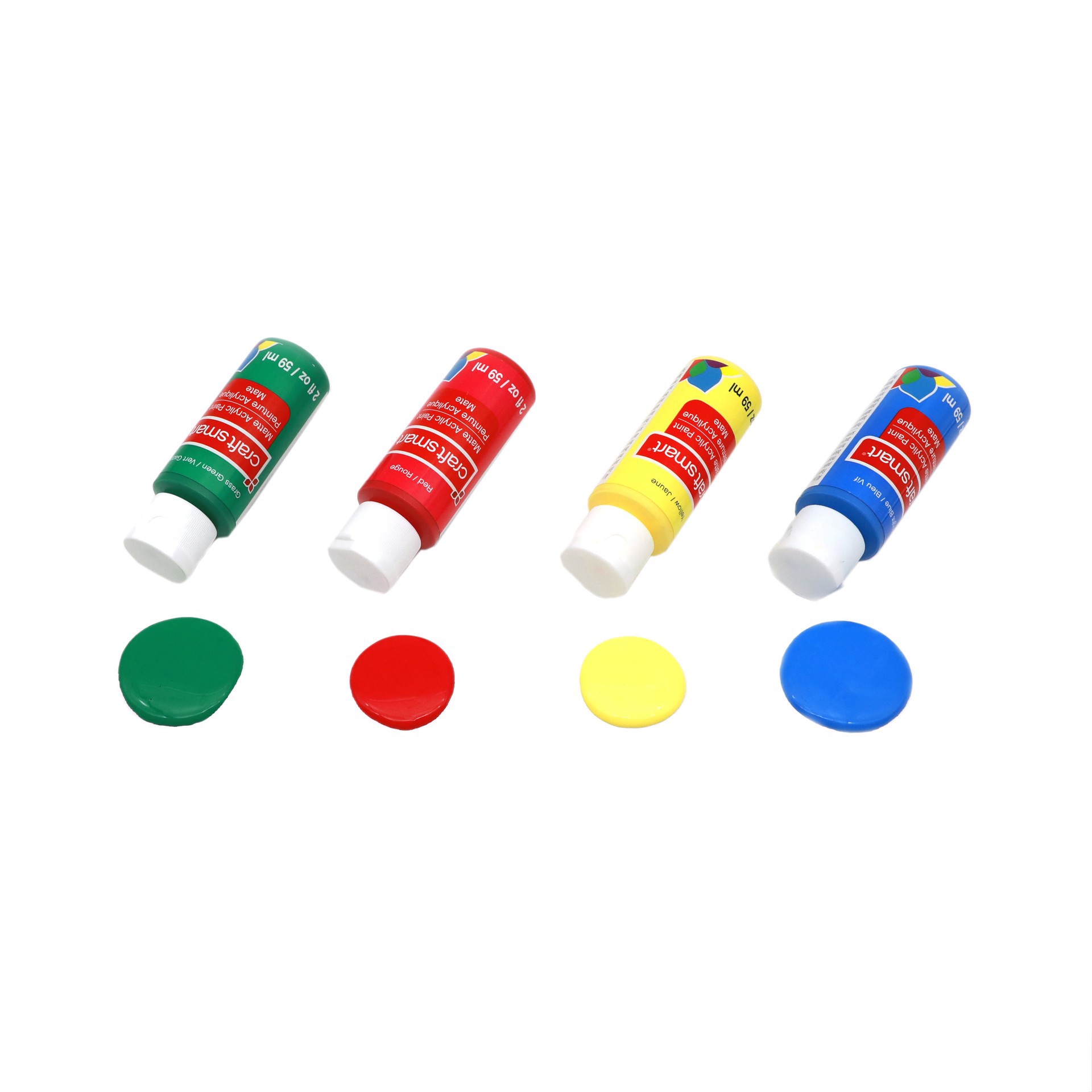 slide 3 of 4, 4 Color Primary Acrylic Paint Value Set By Craft Smart, 2 fl oz