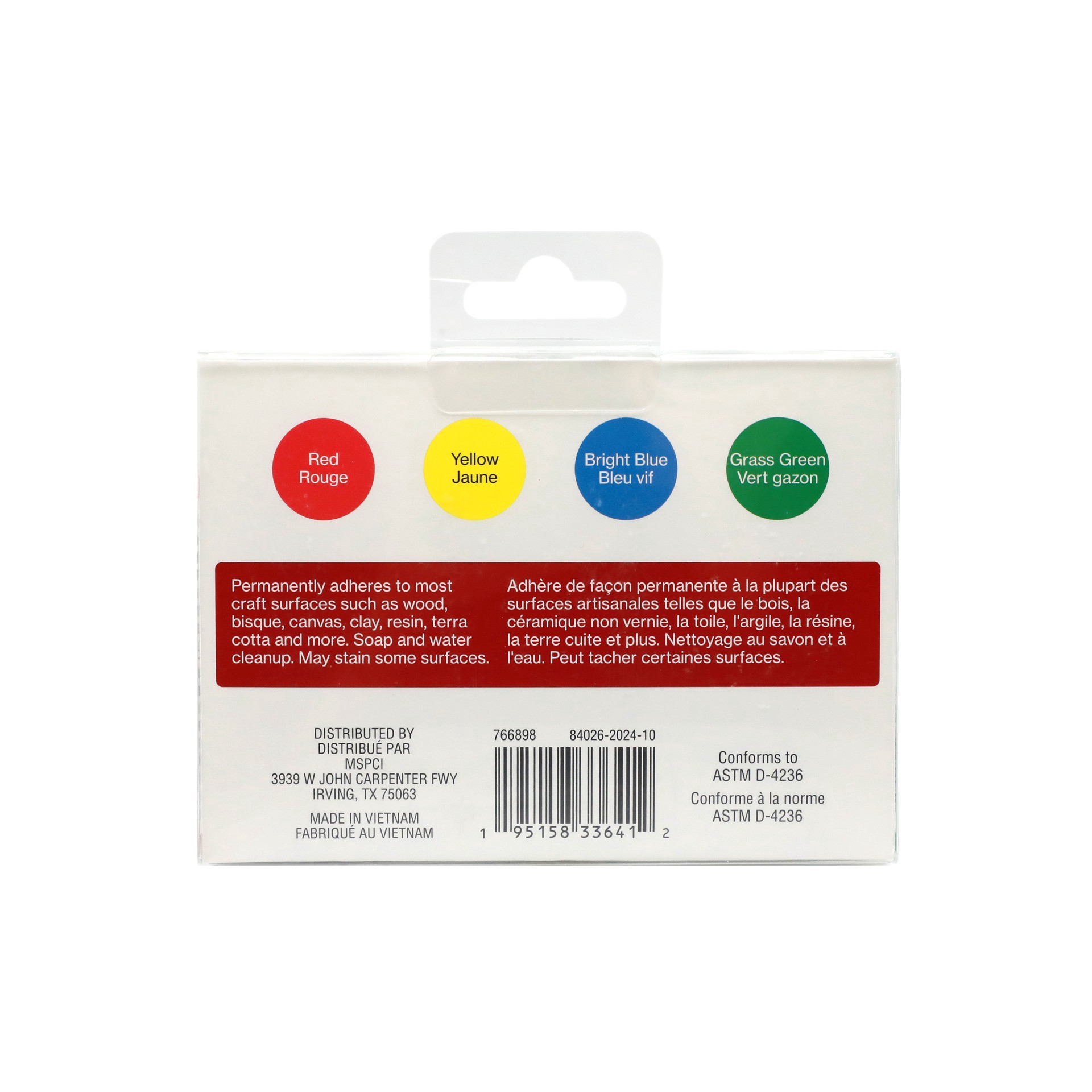 slide 4 of 4, 4 Color Primary Acrylic Paint Value Set By Craft Smart, 2 fl oz