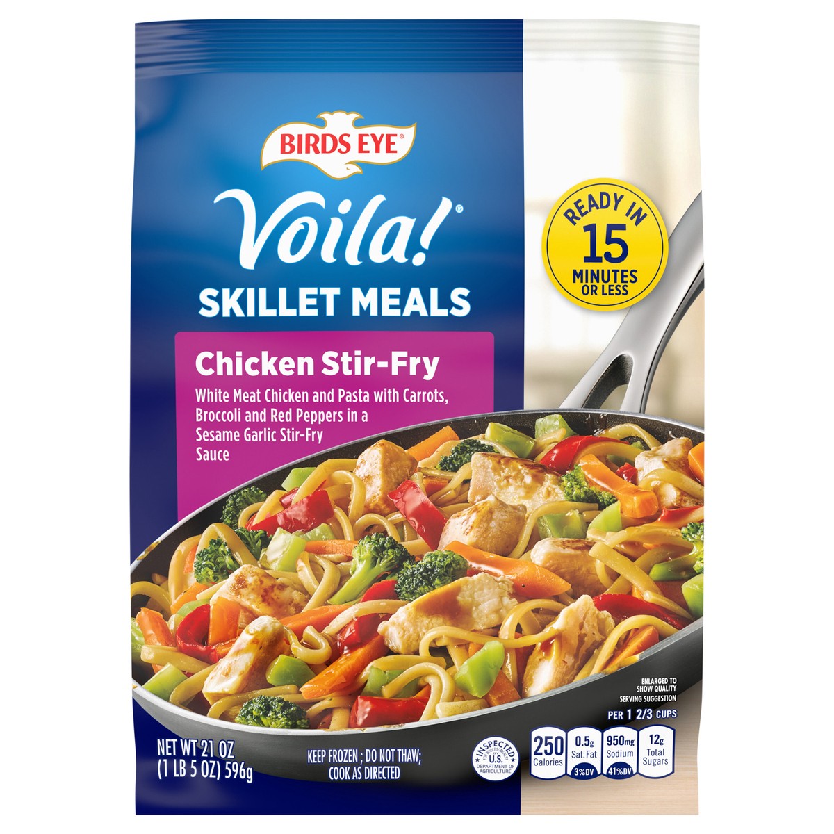 slide 1 of 5, Birds Eye Voila! Chicken Stir Fry Frozen Meal, 21 OZ Bag, 21 oz