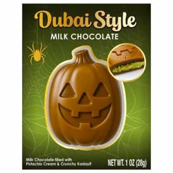 Treat Street Dubai-Style Chocolate Pumpkin Filled with Pistachio Cream and Crunchy Kadayif, 1 oz
