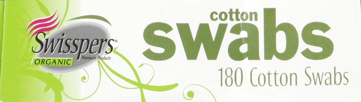 slide 2 of 6, Swisspers Organic Essentials Cotton Swabs, 180 ct