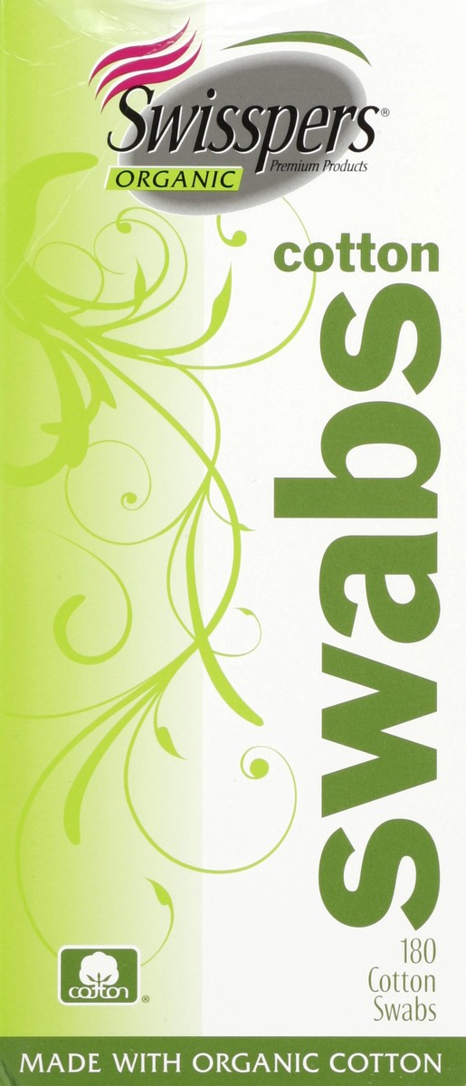slide 5 of 6, Swisspers Organic Essentials Cotton Swabs, 180 ct