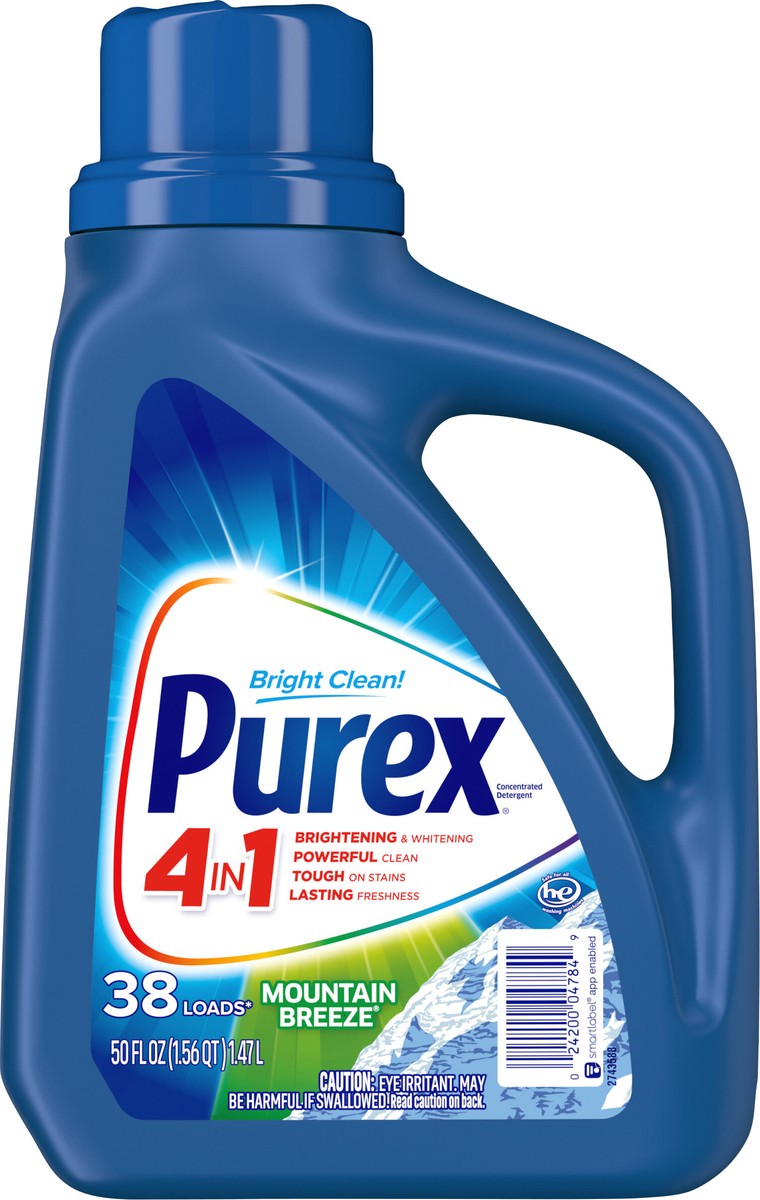 slide 3 of 3, Purex Liquid Laundry Detergent, Mountain Breeze, 50 Fluid Ounces, 38 Loads, 50 fl oz