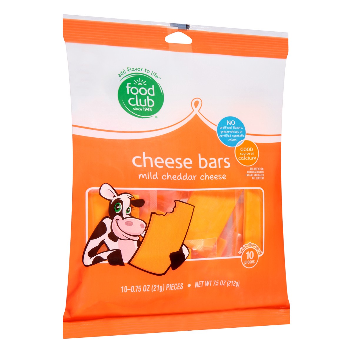 slide 2 of 9, Food Club Mild Cheddar Cheese Bars 10 ea, 10 ct