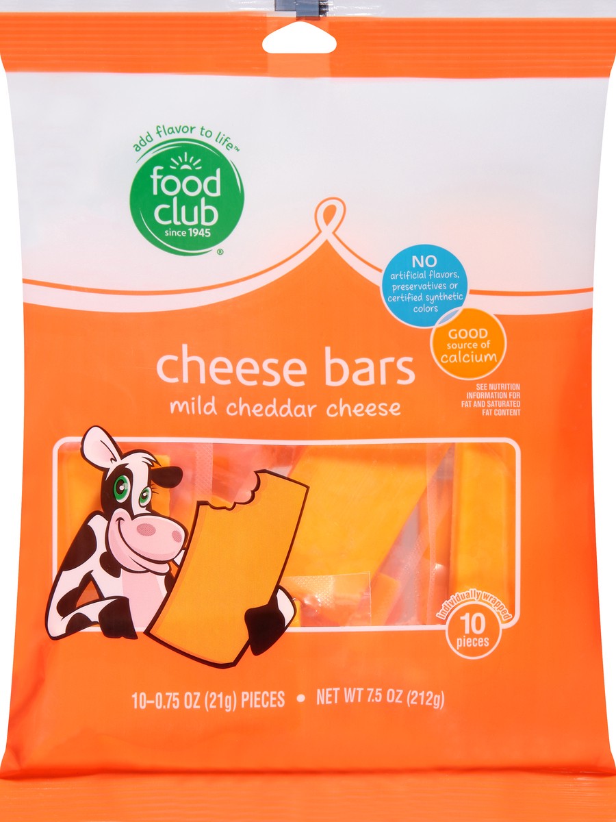 slide 6 of 9, Food Club Mild Cheddar Cheese Bars 10 ea, 10 ct