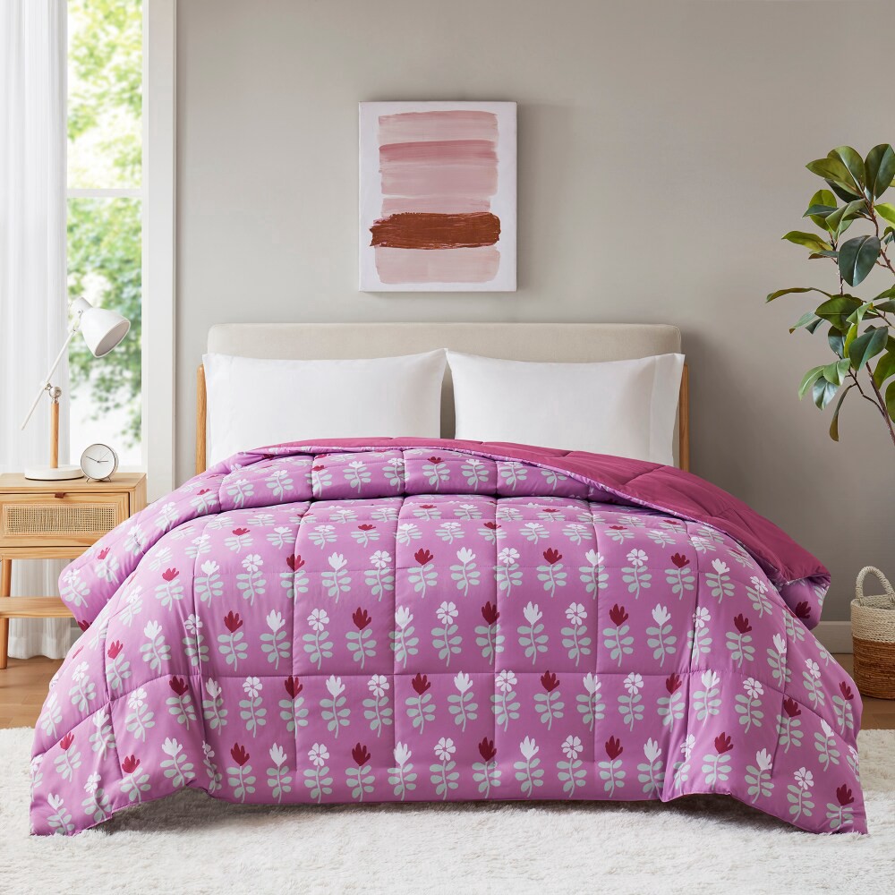 slide 4 of 4, Everyday Living King Reversable Down Alternative Comforter - Floral, King Size
