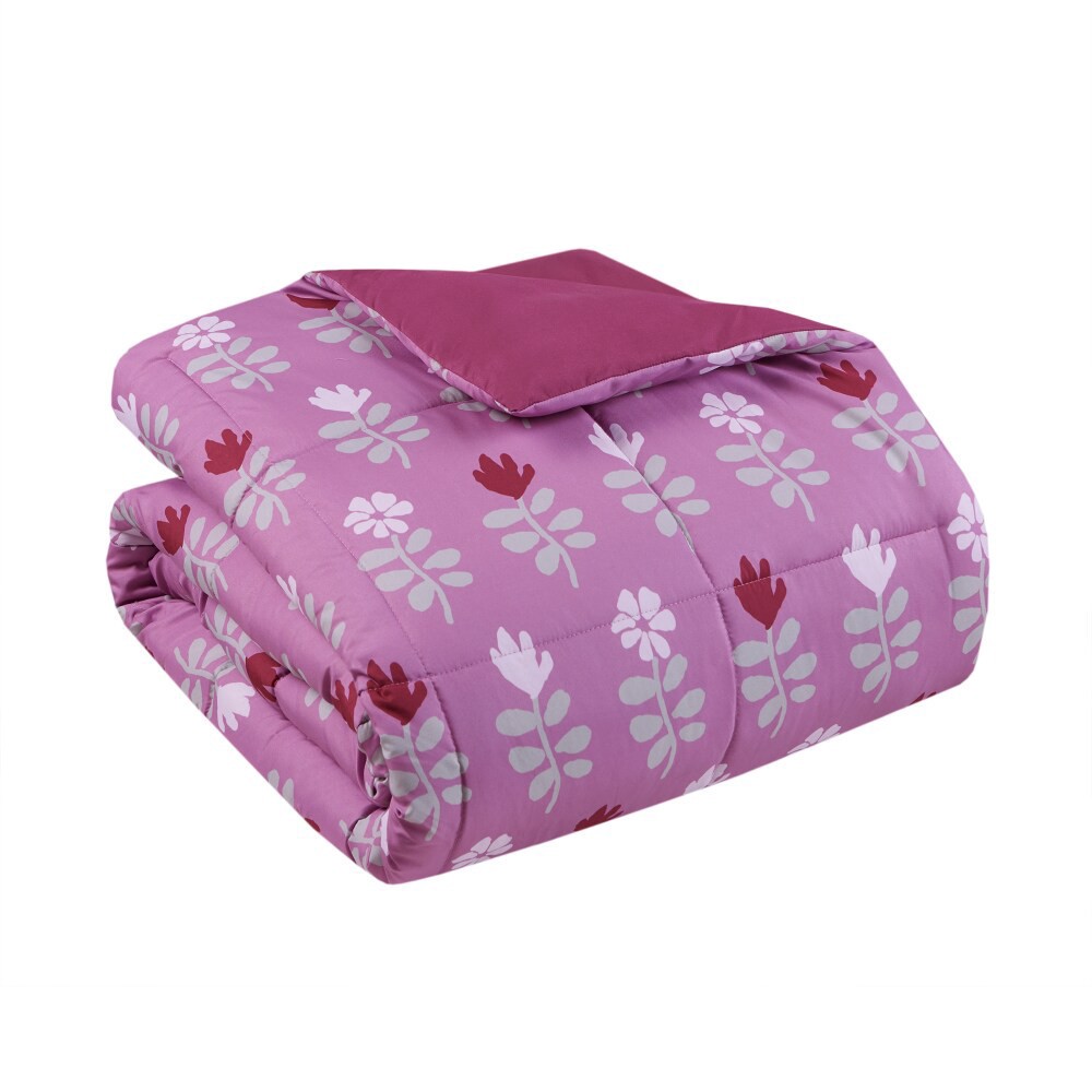 slide 3 of 4, Everyday Living King Reversable Down Alternative Comforter - Floral, King Size