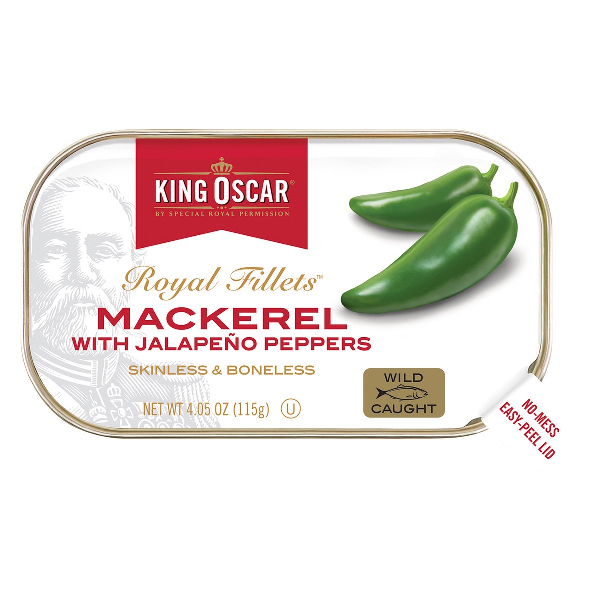 slide 1 of 5, King Oscar Royal Fillets Mackerel with Jalapeno Peppers, 4.05 oz