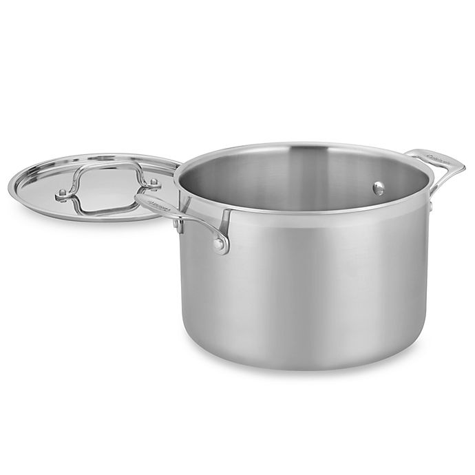 slide 1 of 1, Cuisinart MultiClad Pro Triple-Ply Stainless Stock Pot with Lid, 8 qt