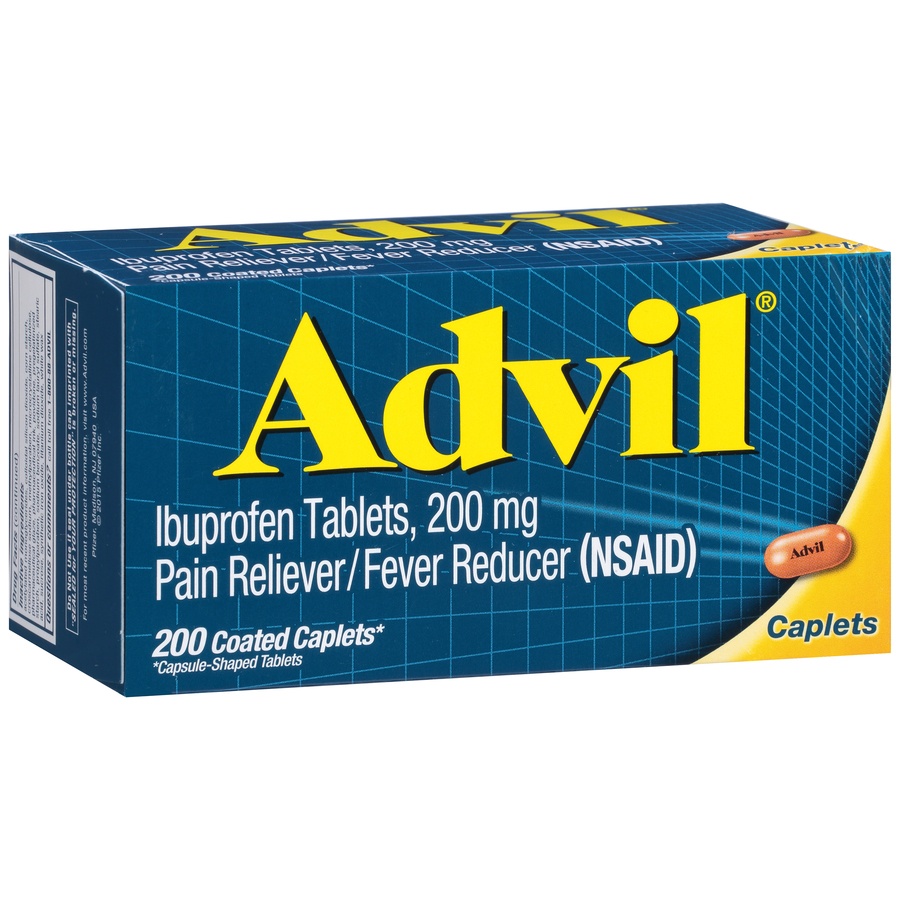 slide 4 of 7, Advil Pain and Fever Reducer Caplets - Ibuprofen, 200 ct
