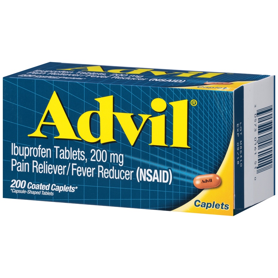 slide 5 of 7, Advil Pain and Fever Reducer Caplets - Ibuprofen, 200 ct