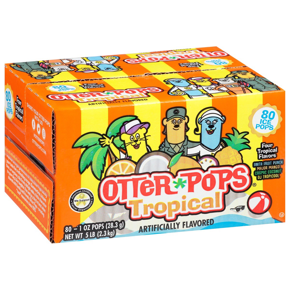 slide 5 of 9, Otter Pops Tropical Freeze Bars, 80 ct; 1 oz