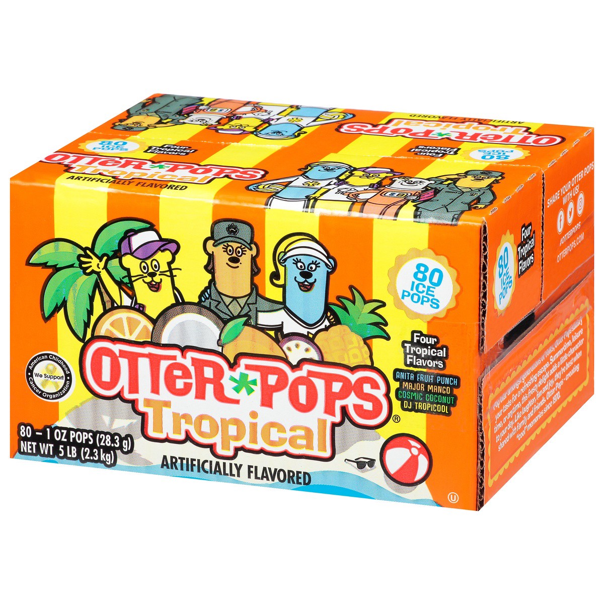 slide 3 of 9, Otter Pops Tropical Freeze Bars, 80 ct; 1 oz