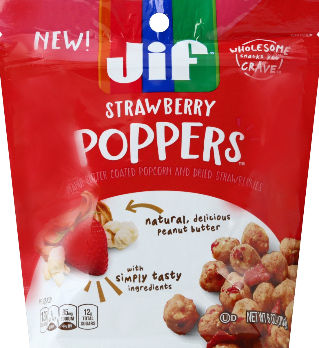 slide 2 of 2, Jif Peanut Butter Strawberry Poppers, 6 oz