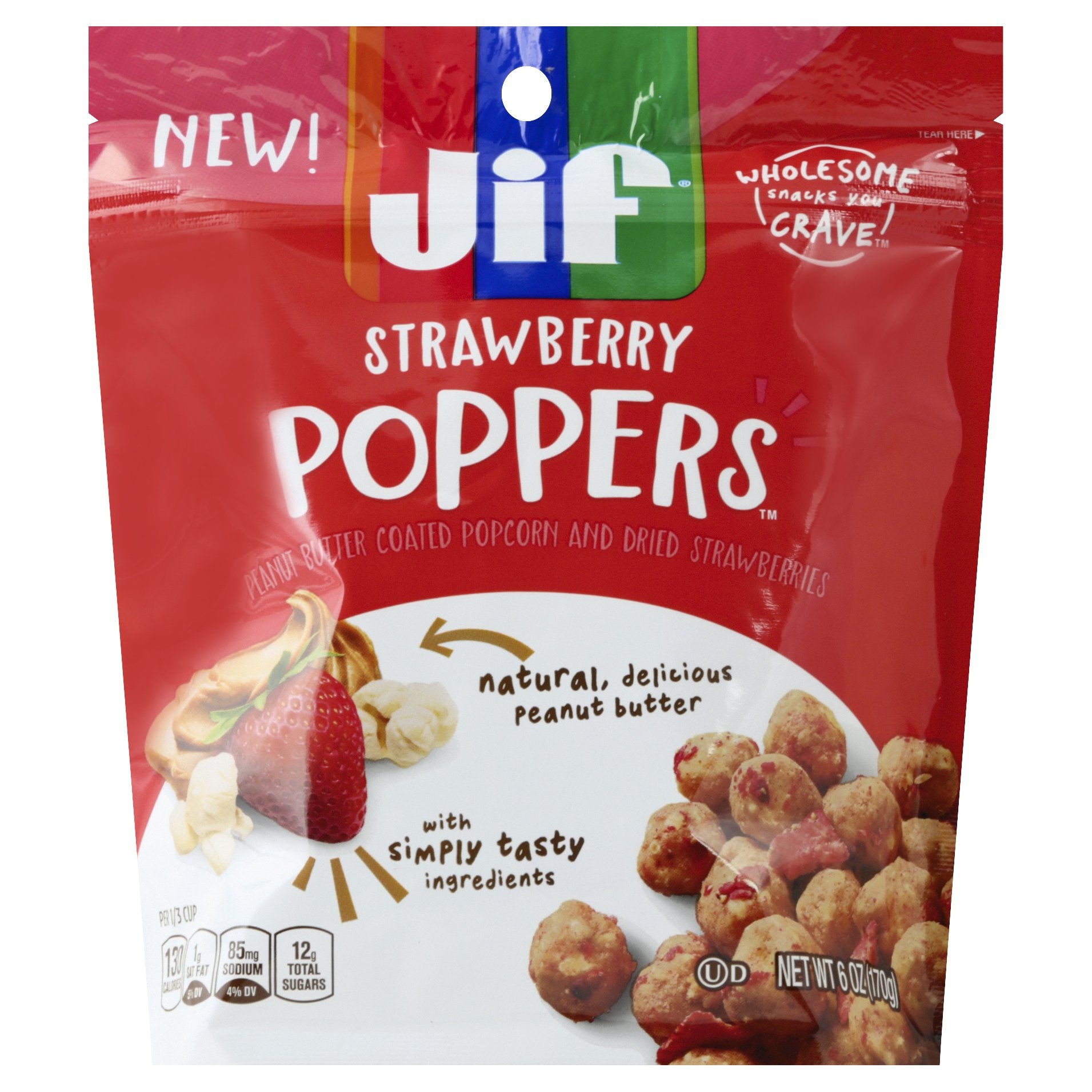 slide 1 of 2, Jif Peanut Butter Strawberry Poppers, 6 oz