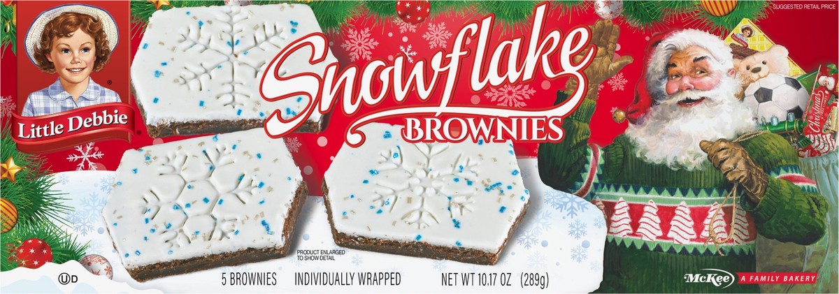 slide 10 of 13, Little Debbie Snack Cakes, Little Debbie Family Pack Snowflake Brownies, 5 ct