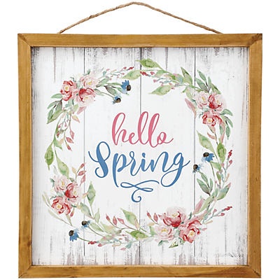 slide 1 of 1, Destination Holiday Floral Hello Spring Wall Decor, 1 ct