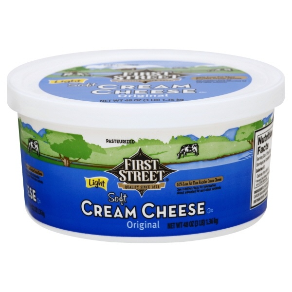 slide 1 of 1, First Street Light Cream Cheese, 3 lb