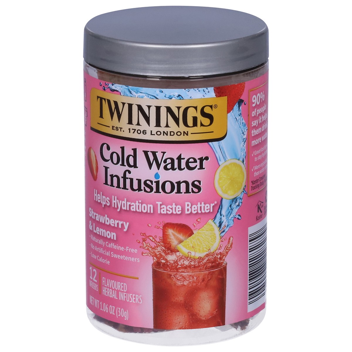 slide 5 of 13, Twining Tea Cold Infuse Strawberry & Lemon Flavoured Cold Water Enhancer, 1 ct