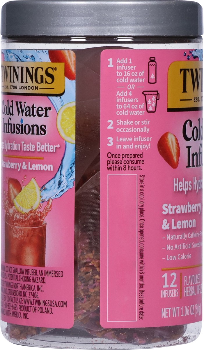 slide 6 of 13, Twining Tea Cold Infuse Strawberry & Lemon Flavoured Cold Water Enhancer, 1 ct