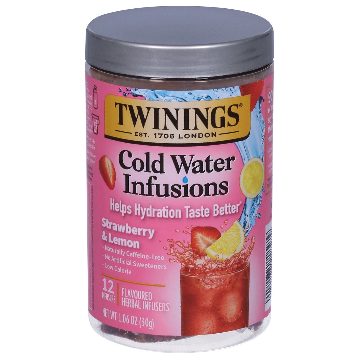 slide 9 of 13, Twining Tea Cold Infuse Strawberry & Lemon Flavoured Cold Water Enhancer, 1 ct