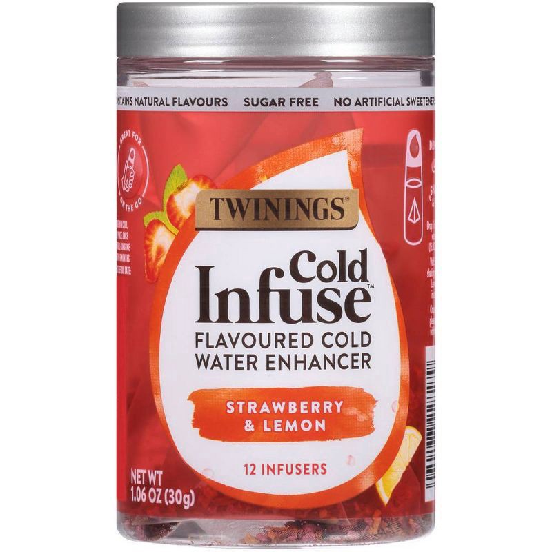 slide 1 of 13, Twining Tea Cold Infuse Strawberry & Lemon Flavoured Cold Water Enhancer, 1 ct