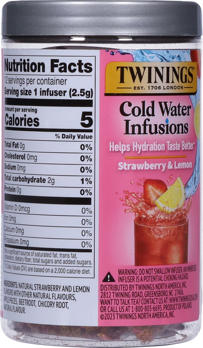 slide 3 of 13, Twining Tea Cold Infuse Strawberry & Lemon Flavoured Cold Water Enhancer, 1 ct