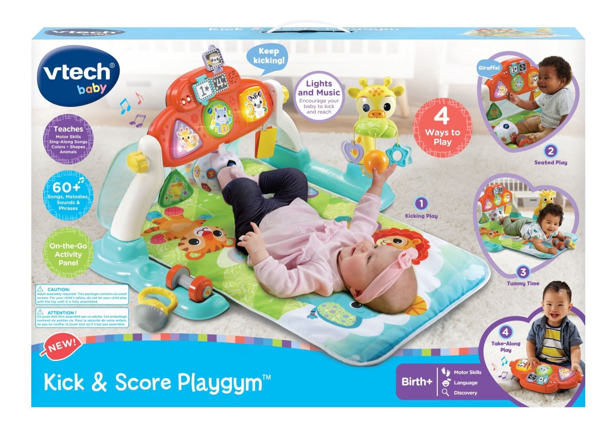 slide 9 of 13, VTech Kick and Score Play gym, 1 ct