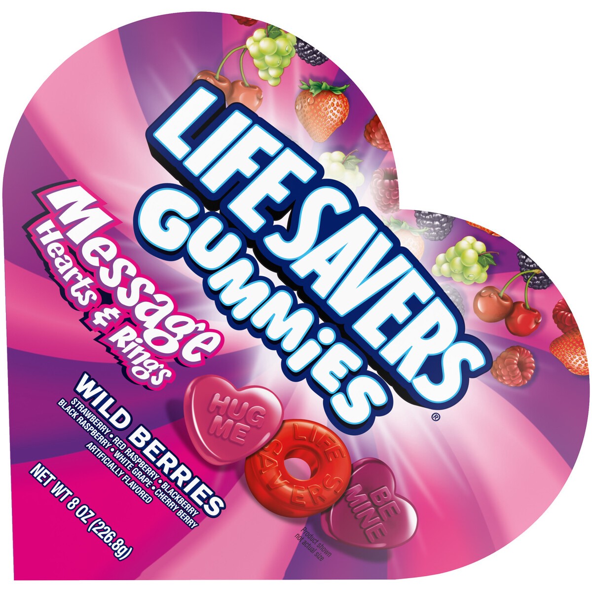 slide 8 of 13, LIFE SAVERS Wild Berries Gummies Valentines Day Candy, 8 Oz Heart Box, 8 oz