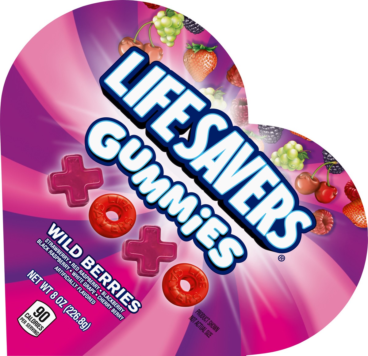 slide 5 of 13, LIFE SAVERS Wild Berries Gummies Valentines Day Candy, 8 Oz Heart Box, 8 oz