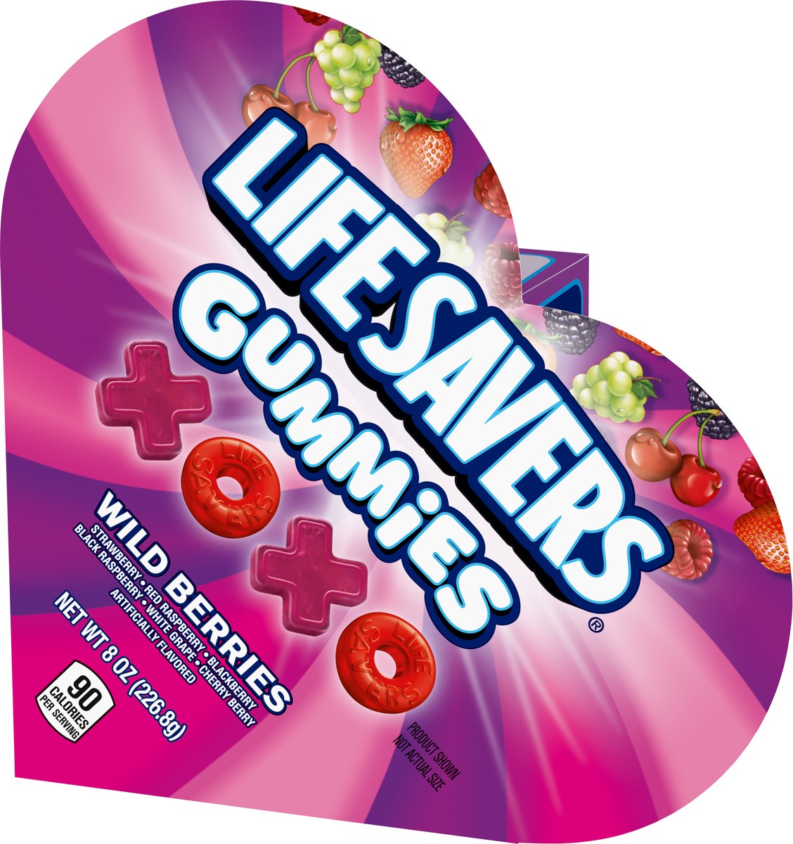 slide 13 of 13, LIFE SAVERS Wild Berries Gummies Valentines Day Candy, 8 Oz Heart Box, 8 oz