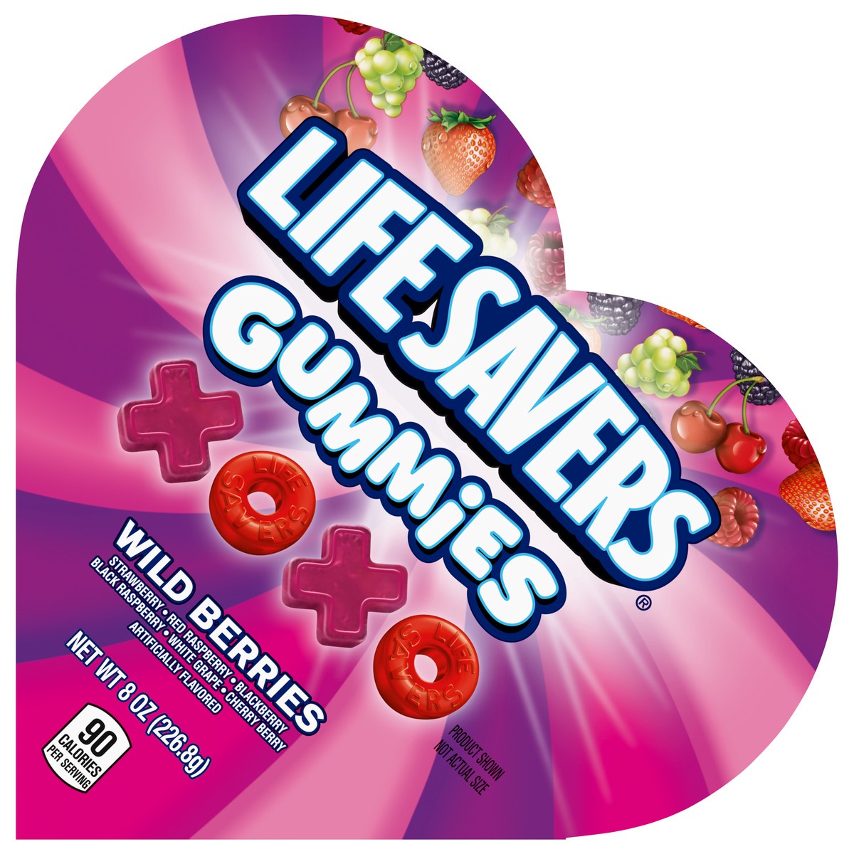 slide 3 of 13, LIFE SAVERS Wild Berries Gummies Valentines Day Candy, 8 Oz Heart Box, 8 oz