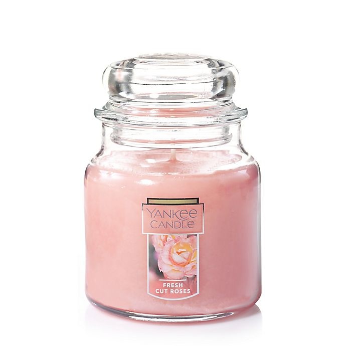 slide 1 of 2, Yankee Candle Housewarmer Fresh Cut Roses Medium Classic Jar Candle, 1 ct