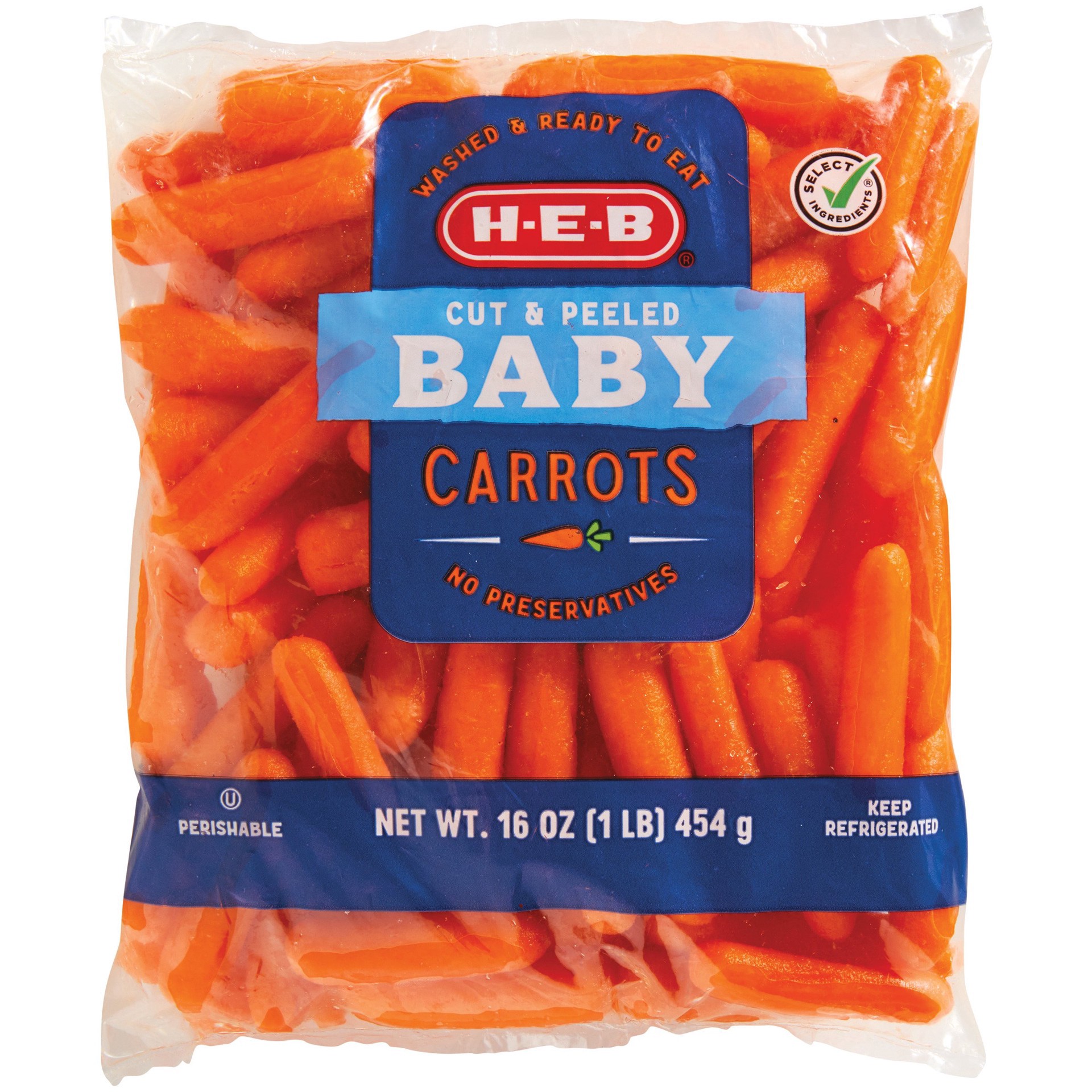 slide 1 of 1, H-E-B Fresh Baby Carrots, 1 lb