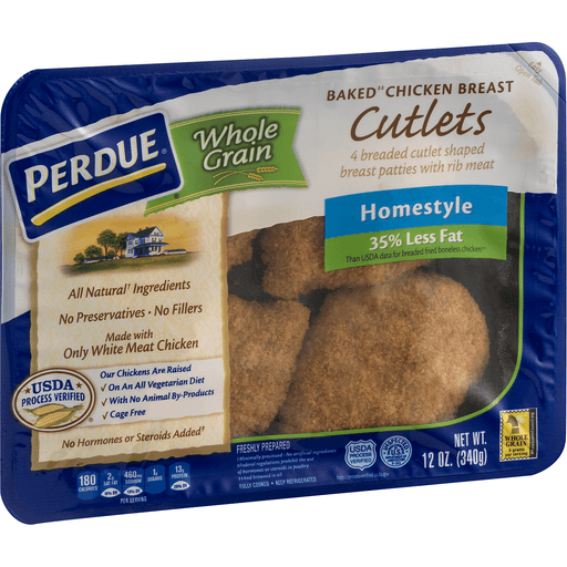 slide 4 of 13, PERDUE Homestyle Breaded Chicken Breast Cutlets, 12 oz., 12 oz